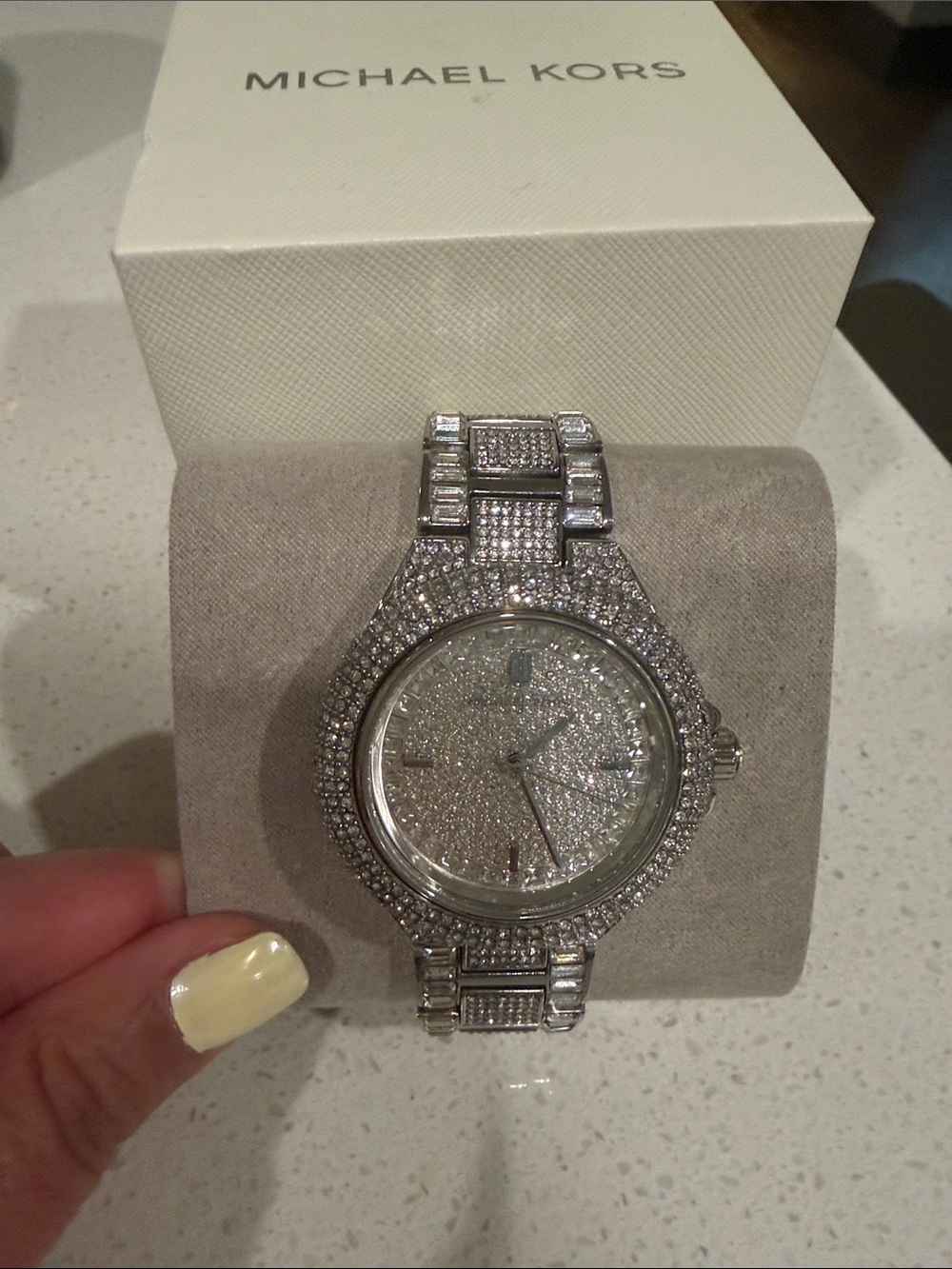 Michael Kors Silver Crystal Pave Women's Bracelet Watch